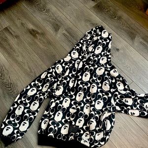 Bape x coach black and white hoodie